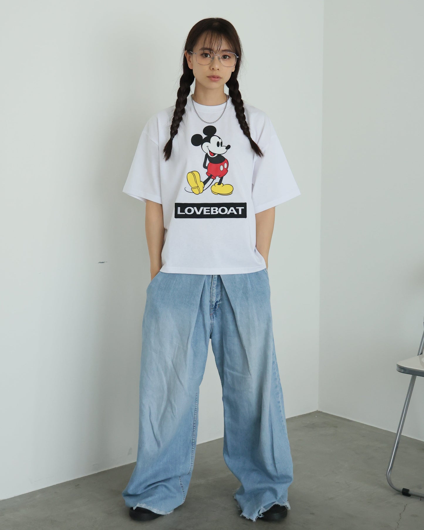 ミッキー刺繍ワッペンTシャツ_LBD-ST02