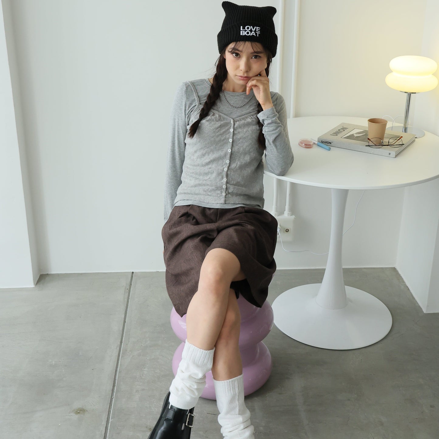 CAT EAR KNIT CAP_LB‐KNCP04