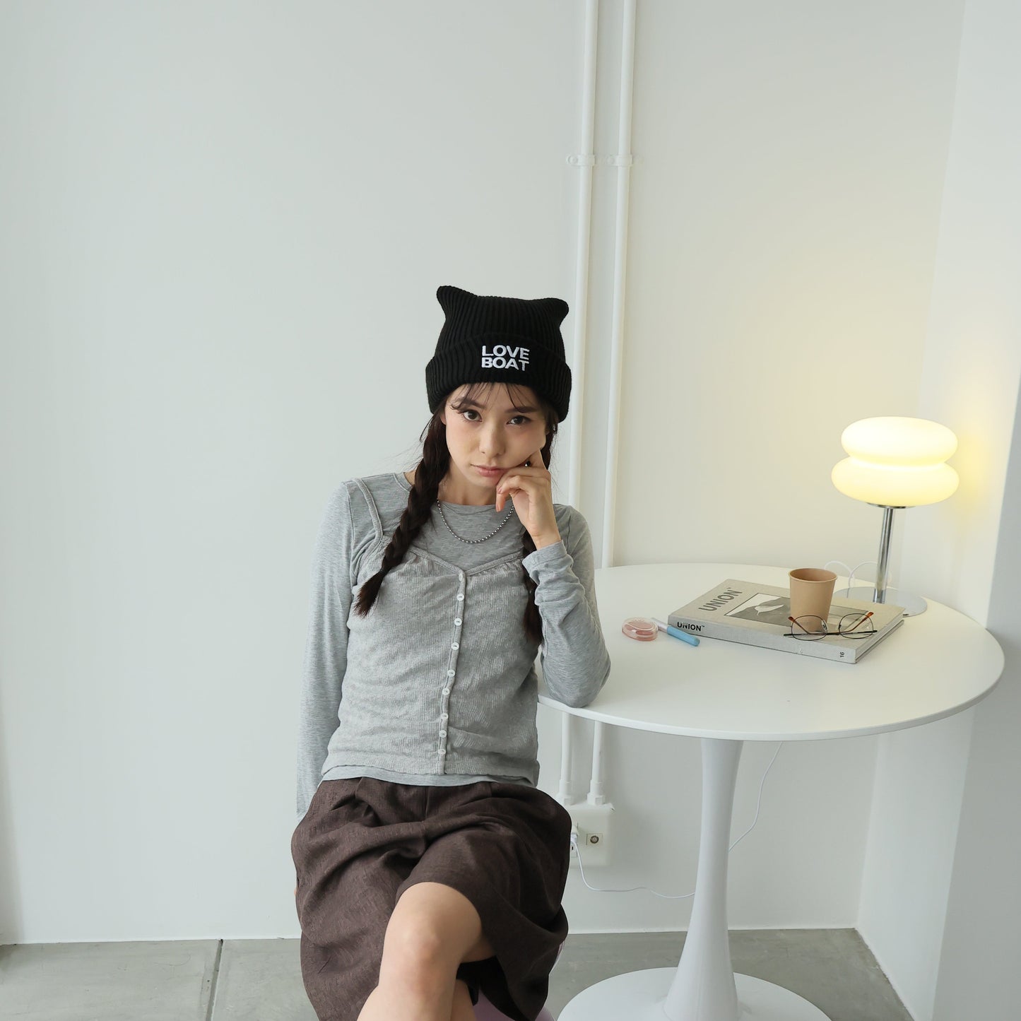 CAT EAR KNIT CAP_LB‐KNCP04