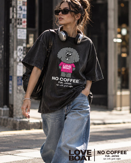 【予約商品:12月下旬お届け】NO COFFEE CHARACTER PIGMENT TEE＿LBNC-ST03