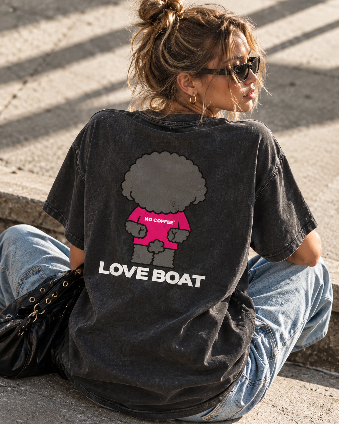 【予約商品:12月下旬お届け】NO COFFEE CHARACTER PIGMENT TEE＿LBNC-ST03